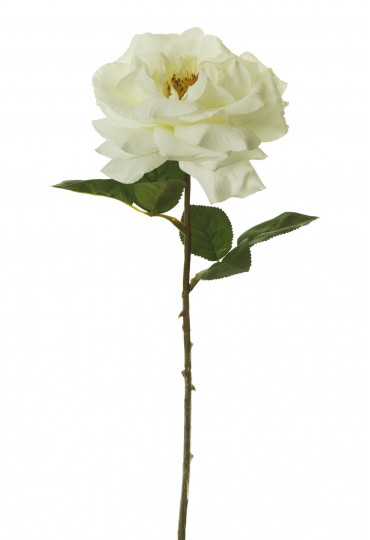 ROSA ECUADOR CERRADA ARTIFICIAL 45 CM BLANCO