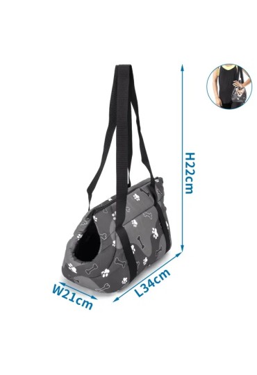 BOLSO ESTAMPADO PARA MASCOTAS NEGRO