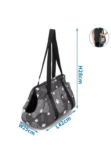 BOLSO ESTAMPADO PARA MASCOTAS NEGRO