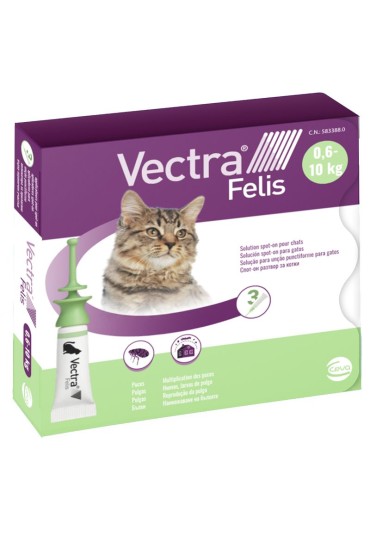 VECTRA FELIS 3D GATO 3 PIPETAS HASTA 10 KGS.