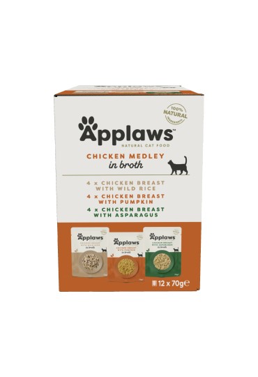 Applaws Cat Sobre Caldo Pollo Multipack 12X70